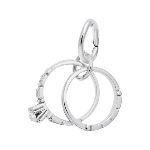 Sterling Silver Wedding Rings Charm