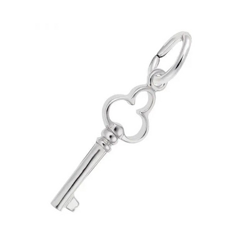 Sterling Silver Antique Trefoil Key Accent Charm