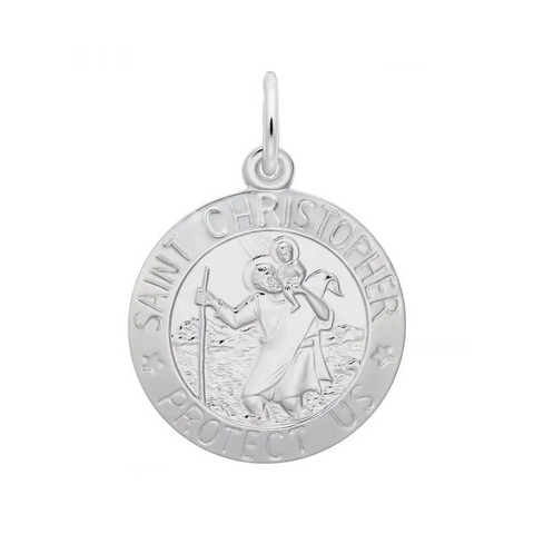 Sterling Silver St. Christopher Disc Charm