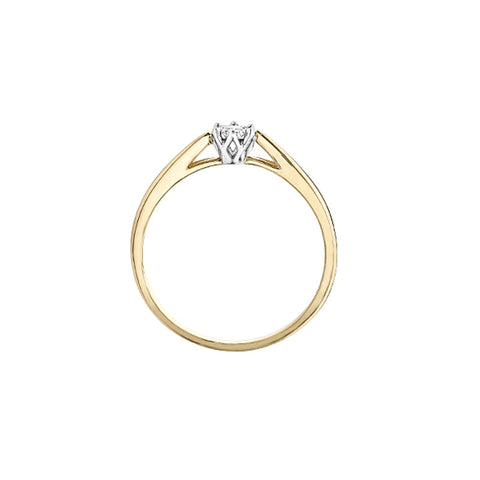 10K Yellow Gold Illusion Set 0.05 CT Diamond Ring