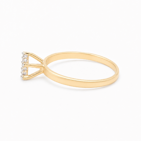 10K Yellow Gold 0.02CT Cluster Diamond Ring