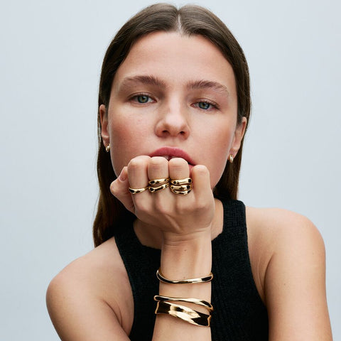Pandora Organically Shaped Stacking Rings