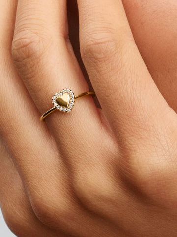 Pandora Engravable Heart Halo Ring