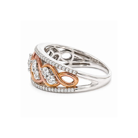 Sterling Silver Rose Gold Plated 0.25TDW Diamond Anniversary Band