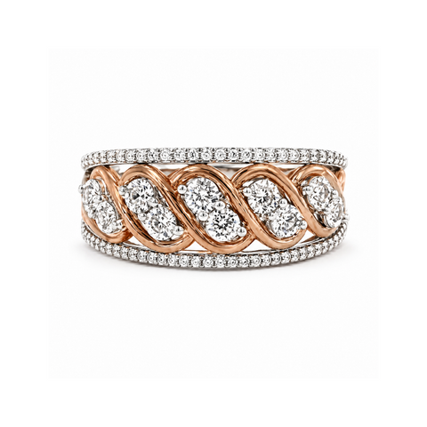 Sterling Silver Rose Gold Plated 0.25TDW Diamond Anniversary Band