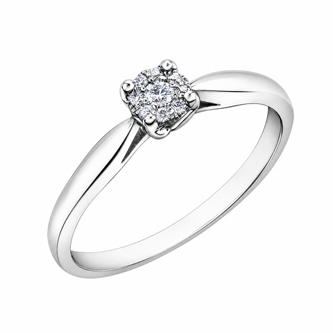 10K White Gold 0.08TDW Diamond Promise Ring