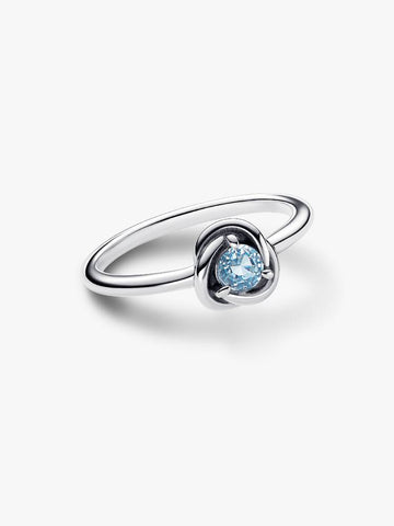 Pandora March Birthstone Aquarius Eternity Circle Ring