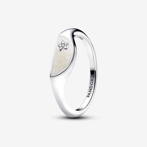 Pandora ME Halved Enamel Signet Silver Ring