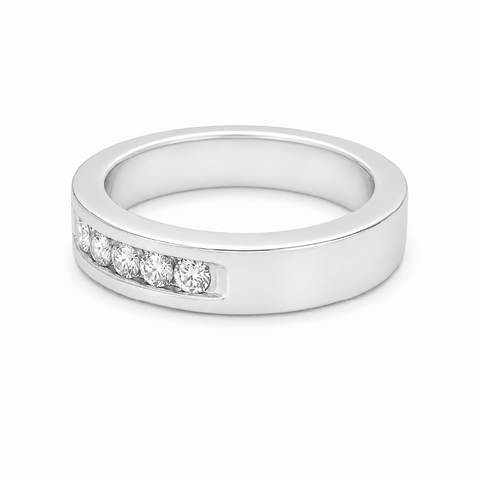 14K White Gold 1.00CT Diamond Channel Set Wedding Band