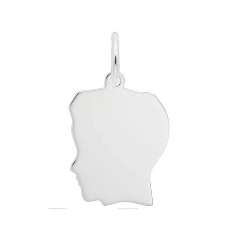 Sterling Silver Flat Boy’s Head Medium Charm