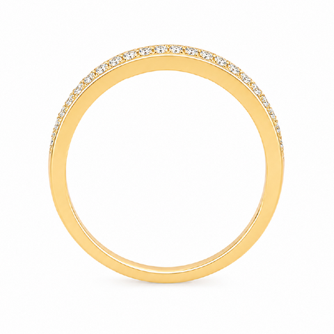 14K Yellow Gold 0.28CT Diamond Milgrain Edge Wedding Band