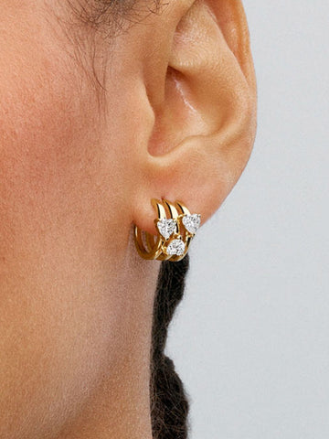 Pandora Triple Heart Hoop Earrings