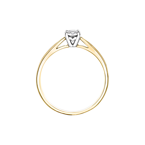10K Yellow Gold 0.12TDW Diamond Illusion Set Ring