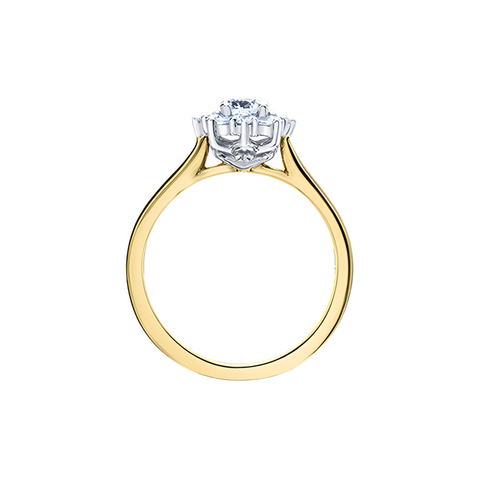 18K Yellow & White Gold Canadian Diamond 0.47TDW Flower Ring