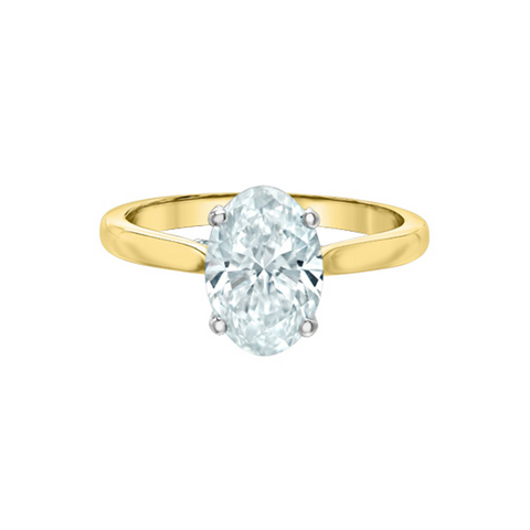 3.19TDW Lab Grown Diamond 14K Yellow Gold Oval Ring