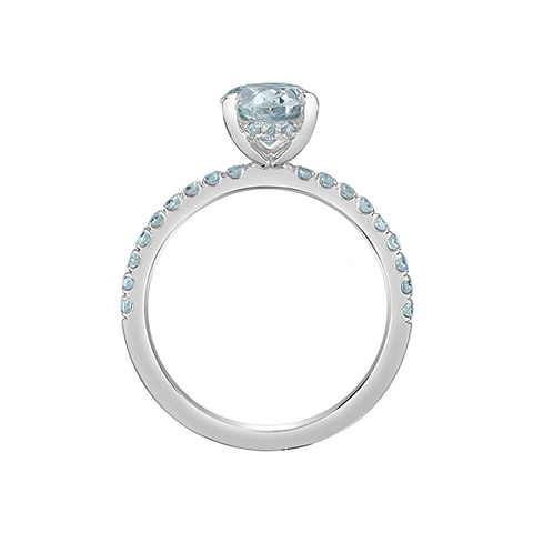 14K White Gold 2.35TDW Lab Diamond Oval Halo Engagement Ring