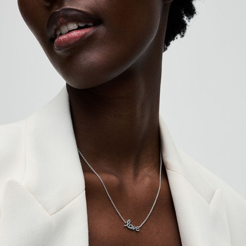 Pandora Sparkling Handwritten Love Collier Necklace