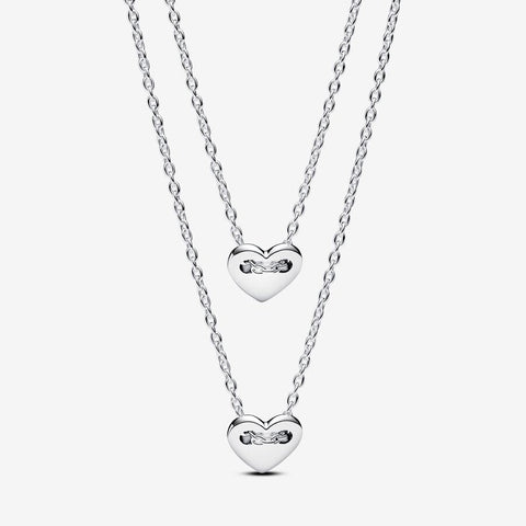 Pandora Forever & Always Splittable Heart Collier Necklaces