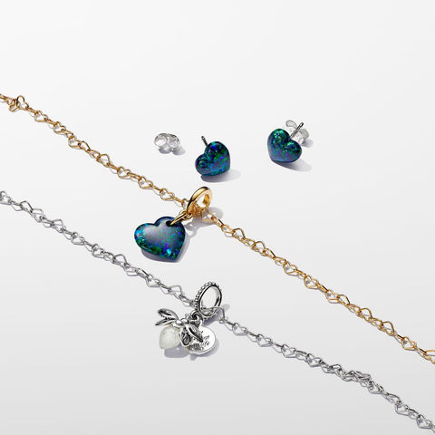 Pandora Linked Hearts Collier Silver Necklace