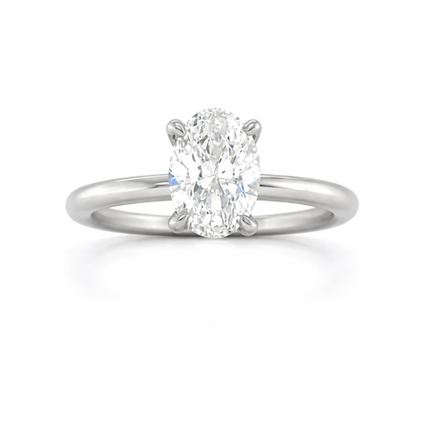 14K White Gold 1.05CT Oval Lab Grown Diamond Ring