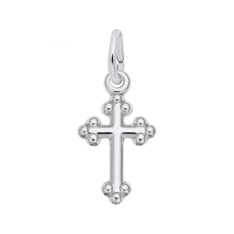 Sterling Silver Bottony Cross Accent Charm