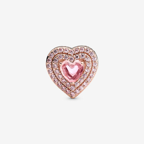 Pandora Sparkling Pink Levelled Heart Charm