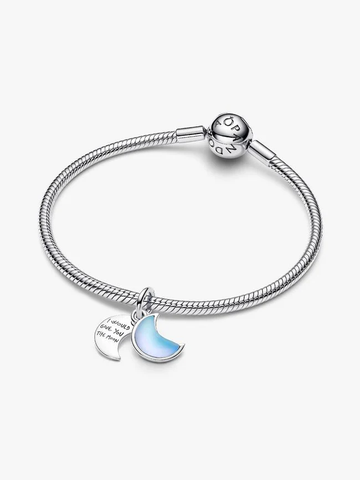 Pandora Crescent Moon Double Dangle Charm