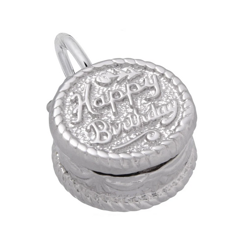 Sterling Silver Happy Birthday Cake Charm