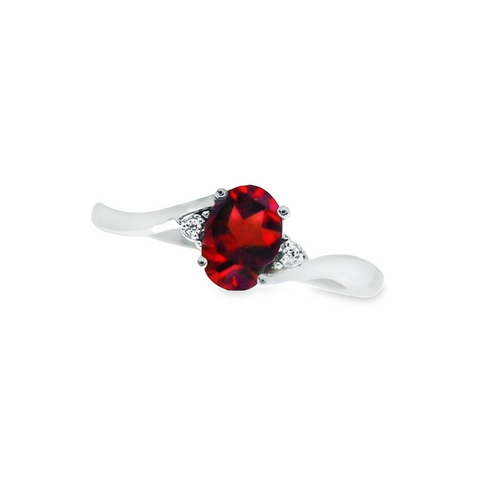 January Birthstone Ring with Diamond Accent set in 10K White Gold 87190110