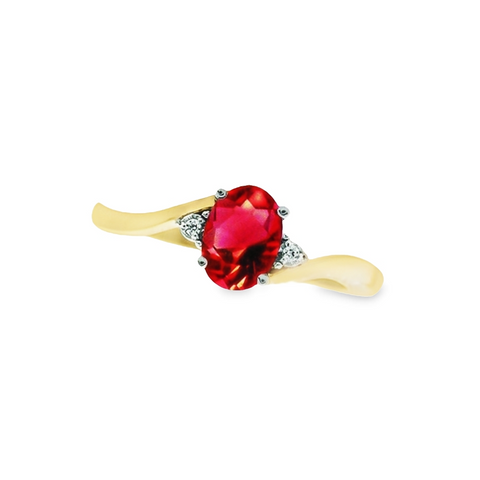 June Birthstone Ring with Diamond Accent set in 10K Yellow gold 87190620