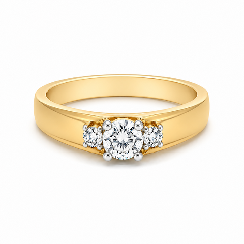 14K Yellow and White Gold 0.25CT Diamond Ring