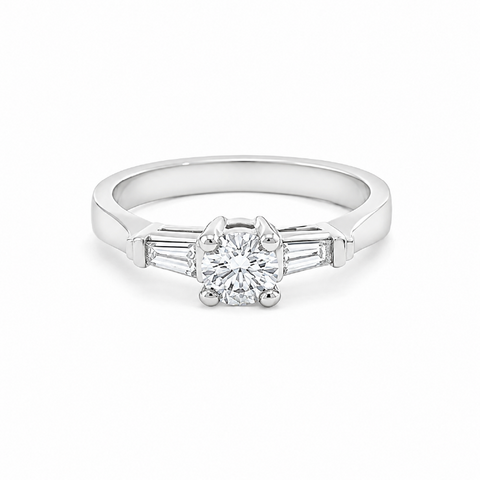 14K White Gold 0.45TDW Baguette Cut Diamond Ring