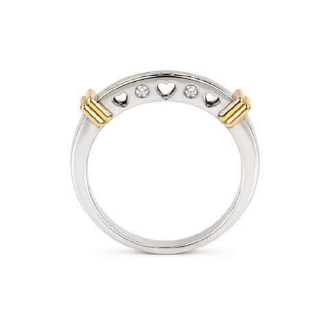 10K White Gold 0.15CT Diamond Heart Band