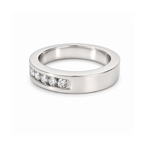 14K White Gold 0.50CT Diamond Channel Wedding Band