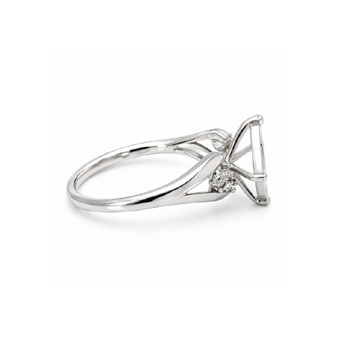 10K White Gold 0.08CT Diamond Cluster Ring