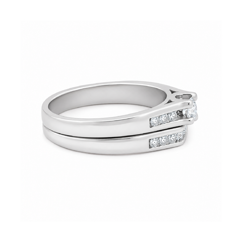10K White Gold 0.40TDW Canadian Diamond Wedding Set