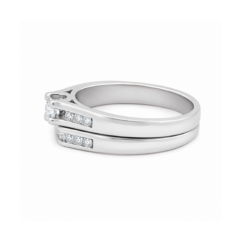 10K White Gold 0.40TDW Canadian Diamond Wedding Set