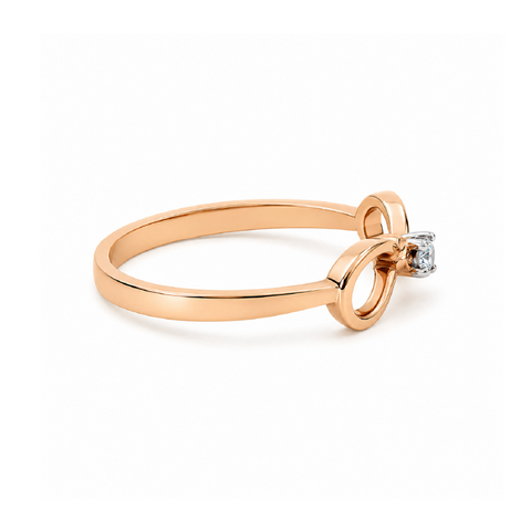 10K Pink & White Gold 0.04TDW Canadian Diamond Infinity Ring