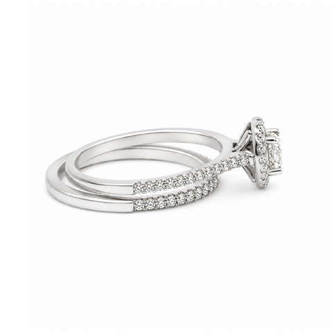 14K White Gold 0.60TDW Canadian Diamond Wedding Set