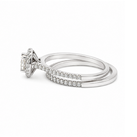 14K White Gold 0.60TDW Canadian Diamond Wedding Set