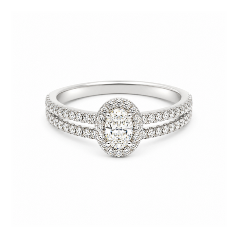 14K White Gold 0.60TDW Canadian Diamond Wedding Set