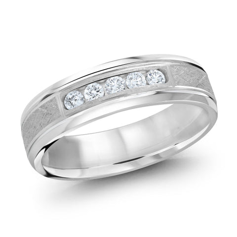 10K White Gold 0.25 TDW Diamond Wedding Band