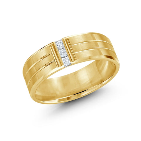 0.10 TDW Diamond Wedding Band In 10K Yellow Gold