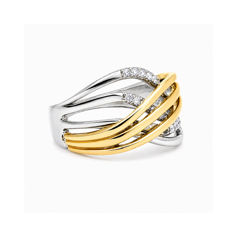 10K Yellow & White Gold 0.04TDW Diamond Ring