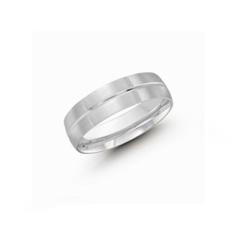 10, 14 Karat White Gold Fancy Comfort Fit Wedding Band