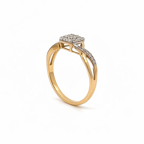0.20TDW Lab Gown Diamond Promise Ring in 10K Yellow Gold