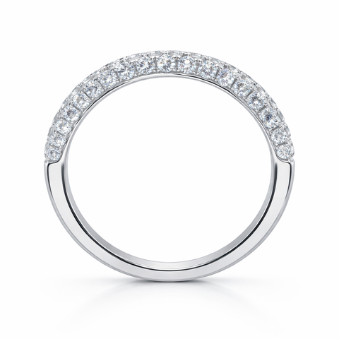 14K White Gold 0.70TDW Diamond Three Sided Wedding Anniversary Band