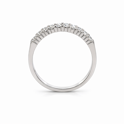 10K White Gold 0.25TDW Lab Grown Diamond 9 Stone Band