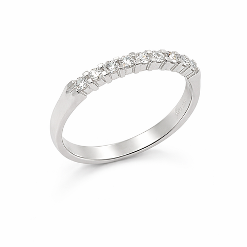 10K White Gold 0.25TDW Lab Grown Diamond 9 Stone Band