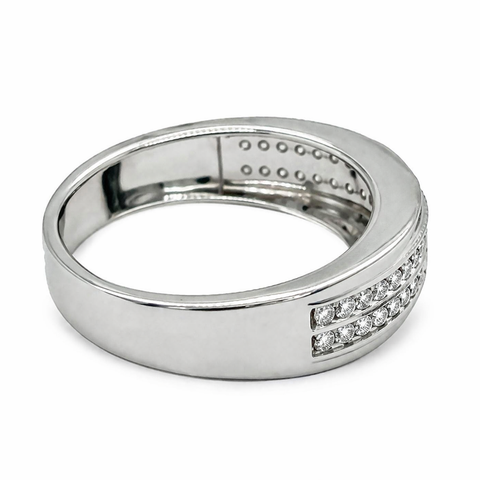 10K White Gold 0.38TDW Diamond Ladies Wedding Band